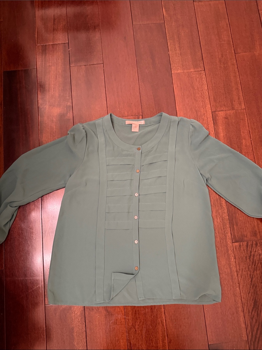 Forever 21 forest Green Button-Front Blouse
